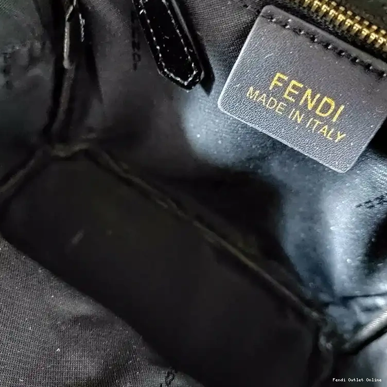Cheap Motif Leather Backpack FF In Black Nappa Fendi Mini 0603